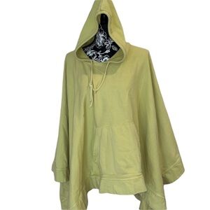 Gap one size Green hooded sweatshirt like fabric poncho kangaroo pocket
